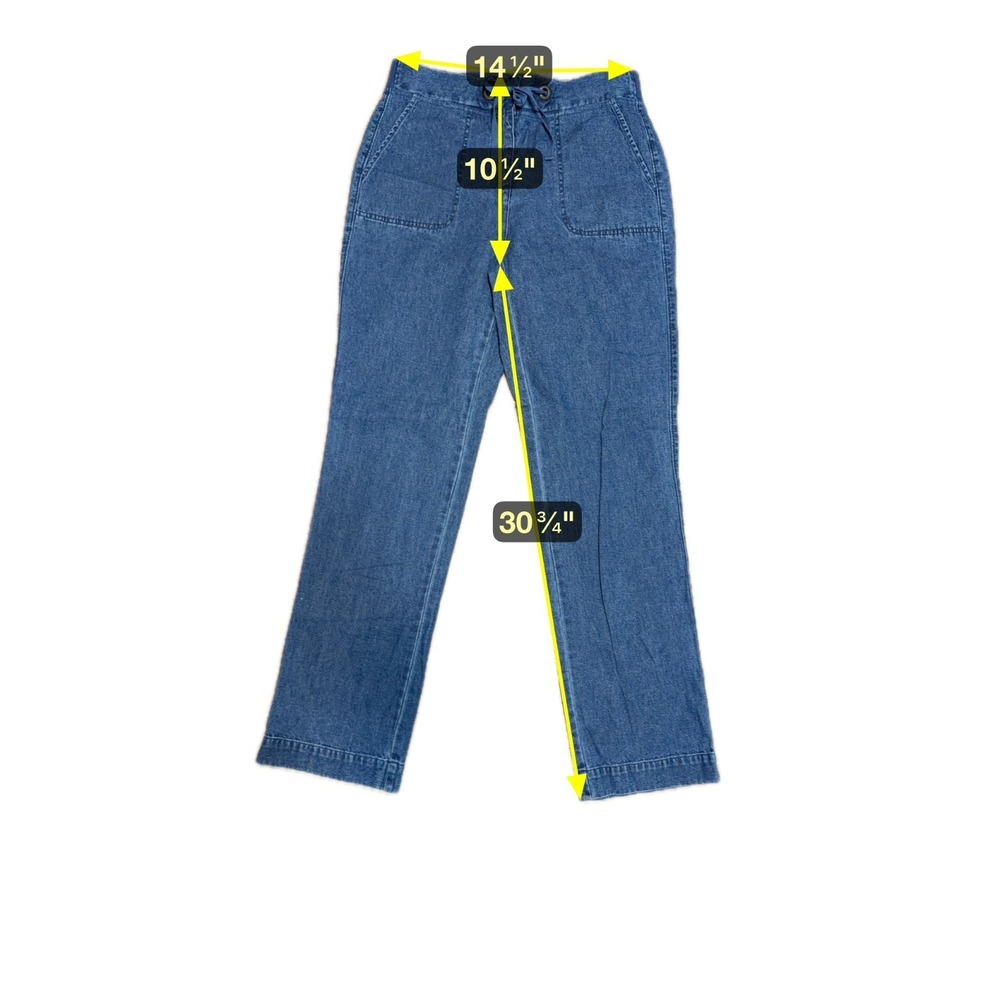 Orvis Coastal Grandma Drawstring Denim Pants Women Size 4 Cabincore Gorpcore - Picture 7 of 7